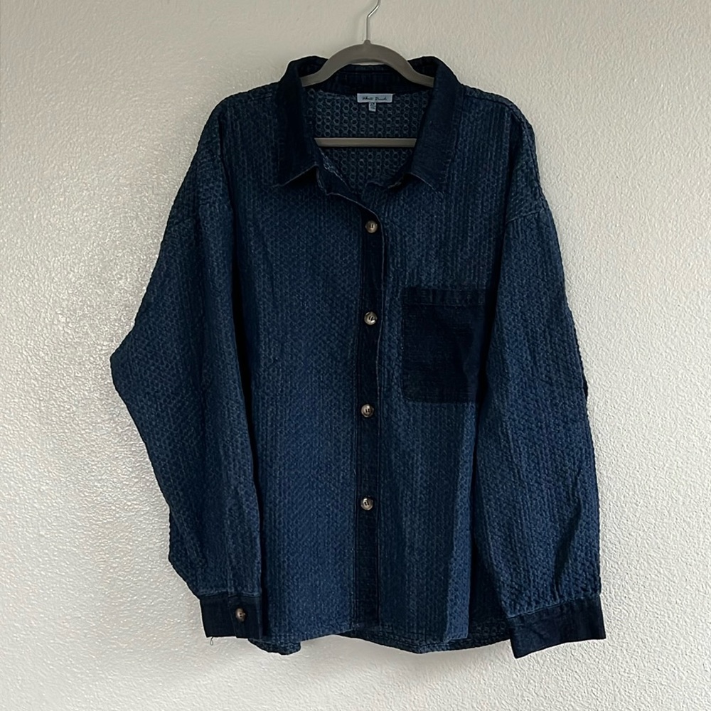 Textured Button Down Top - image 1